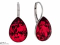 Czerwone kolczyki angielskie krople, kryształ Swarovski® kropla, srebro 925