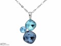 Niebieski wisiorek trzy kryształy, srebro 925, kryształ Swarovski®