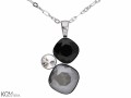 Czarno biały wisiorek trzy kryształy, srebro 925, kryształ Swarovski®
