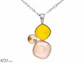 Beżowo żółty wisiorek trzy kryształy, srebro 925, kryształ Swarovski®