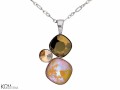 Brązowy wisiorek trzy kryształy, srebro 925, kryształ Swarovski®