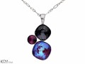 Ciemny wisiorek trzy kryształy, srebro 925, kryształ Swarovski®