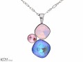 Niebiesko różowy wisiorek trzy kryształy, srebro 925, kryształ Swarovski®