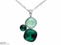 Zielony wisiorek trzy kryształy, srebro 925, kryształ Swarovski®