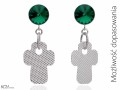 Zielone kolczyki krzyże z oczkiem, kryształ Swarovski®, srebro 925