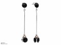 Czarne długie, wiszące kolczyki, kryształy Swarovski®, srebro 925