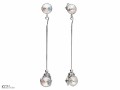Białe długie, wiszące kolczyki, kryształy Swarovski®, srebro 925