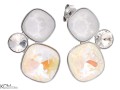 Jasne kolczyki trzy kryształy, srebro 925, kryształy Swarovski®
