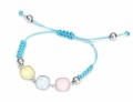 Niebieska pleciona bransoletka trzy pastelowe kryształy Swarovski®, srebro 925