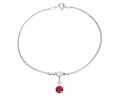 Srebrna bransoletka z czerwono różową cyrkonią