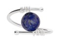 Srebrny pierścionek z niebieskim, naturalnym lapisem