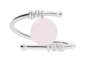 Srebrny pierścionek z różowym kwarcem naturalnym