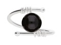 Srebrny pierścionek z naturalnym czarnym onyksem