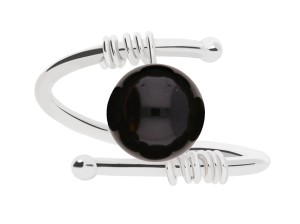 Srebrny pierścionek z naturalnym  czarnym onyksem