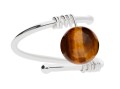 Srebrny pierścionek z naturalnym brązowym tygrysim okiem
