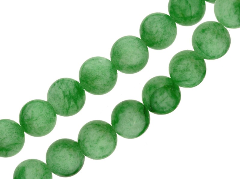 Naturalny zielony jadeit, kulka 8 mm