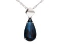 Granatowy wisiorek kryształowa łezka, kropelka, srebro 925, kryształ Swarovski®