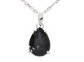 Czarny wisiorek kryształowa łezka, kropelka, srebro 925, kryształ Swarovski®
