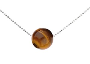 Srebrny naszyjnik z naturalnym kamieniem tygrysie oko