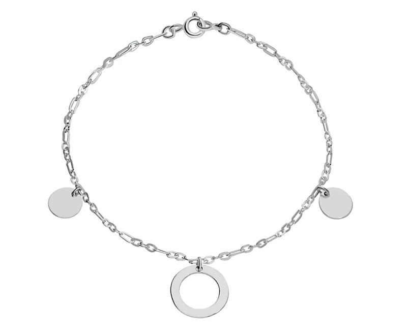 Srebrna bransoletka z e srebrnymi blaszkami