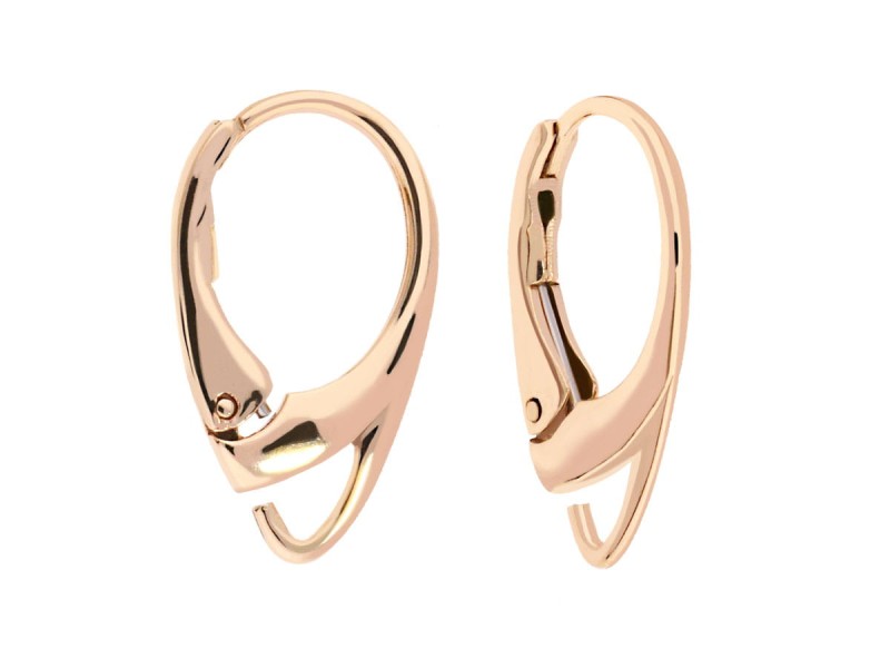 Złoty kolczyk angielski, bigiel leverback kz16, złoto próba 333