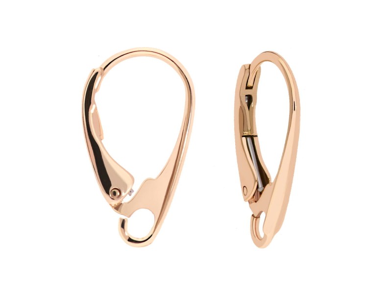 Złoty kolczyk angielski, bigiel leverback kz01n, złoto próba 333