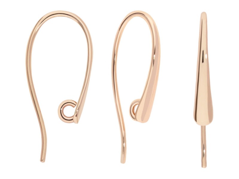 Złoty bigiel otwarty, kolczyk haczyk, z haczykiem kh03, złoto próba 585