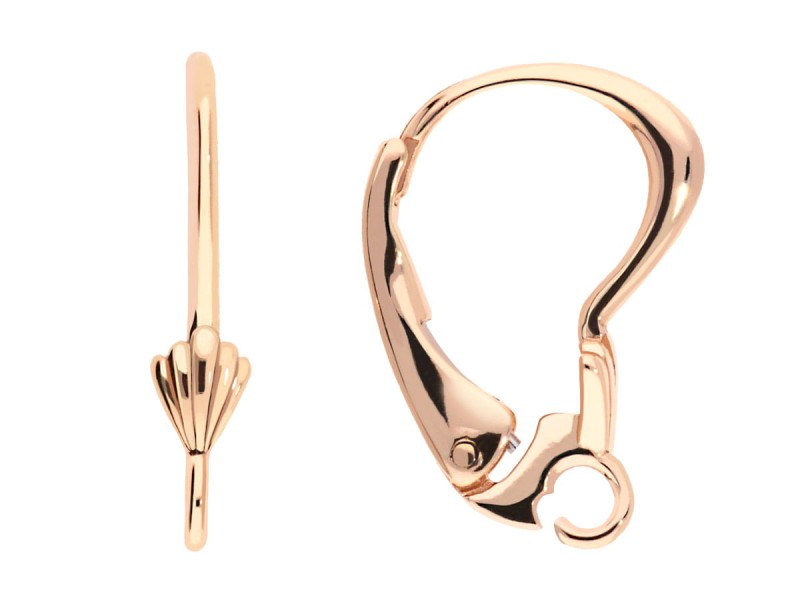 Złoty kolczyk angielski, bigiel leverback kz02n, złoto próba 585