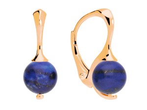 Złote kolczyki z naturalnym niebieskim kamieniem lapis lazuli, złoto 585, lapis lazuli naturalny 