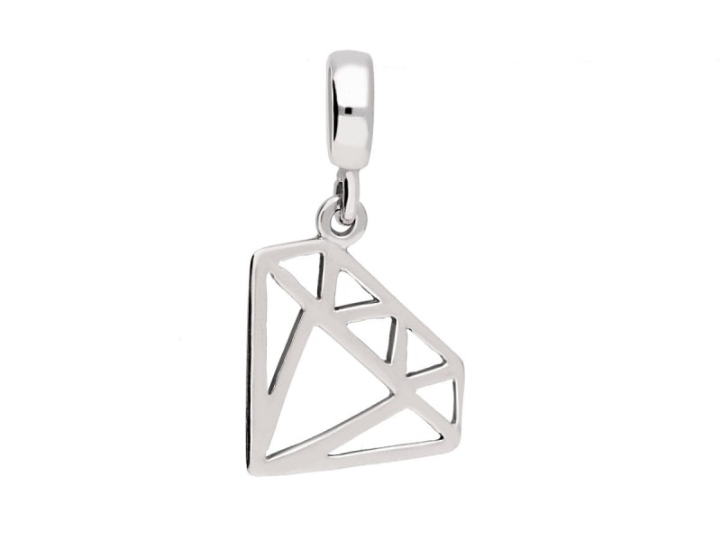 Srebrny wisiorek geometryczny kryształ, srebro 925