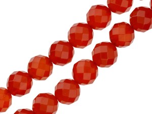 Naturalny czerwony agat, fasetowana kulka 10 mm