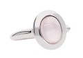 Pierścionek z naturalnym różowym kwarcem, srebro 925, różowy kwarc