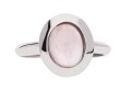 Pierścionek z naturalnym różowym kwarcem, srebro 925, różowy kwarc