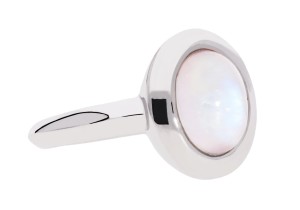 Srebrny pierścionek z naturalnym kamieniem księżycowym (moonstone)