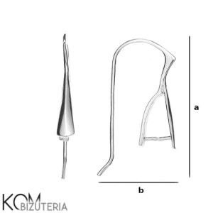 Srebrny bigiel otwarty, haczyk zaciskowy 26x15mm kz19
