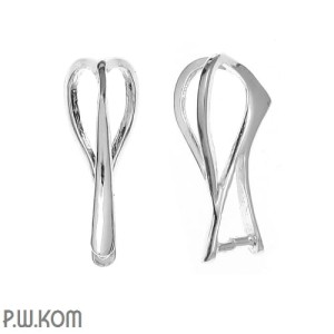 Srebrna krawatka, zawieszka zaciskowa 16x6mm w17.1