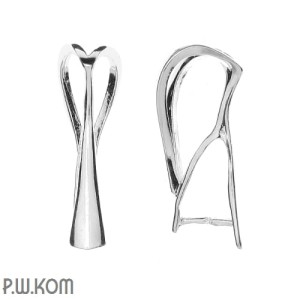 Srebrna krawatka, zawieszka zaciskowa 21x7mm w27