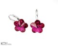 srebro kolczyki crystal fuchsia kwiat swarovski.JPG