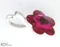 srebro zawieszka crystal fuchsia kwiat swarovski bok