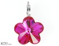 srebro zawieszka crystal fuchsia kwiat swarovski przod