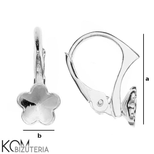 KZ63 rozmiar swarovski bigiel angielski srebrny kolczyk kwiat kom bizuteria