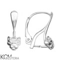 KZ67 pantera lew leverback kolczyk swarovski leaverback angielski srebrny bigiel kom bizuteria
