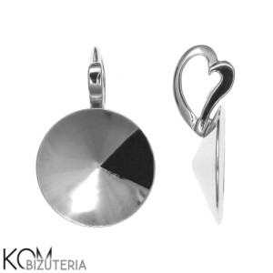 Srebrna zawieszka z okrągłą, wklęsłą miseczką do kryształów rivoli 1122 12mm w40
