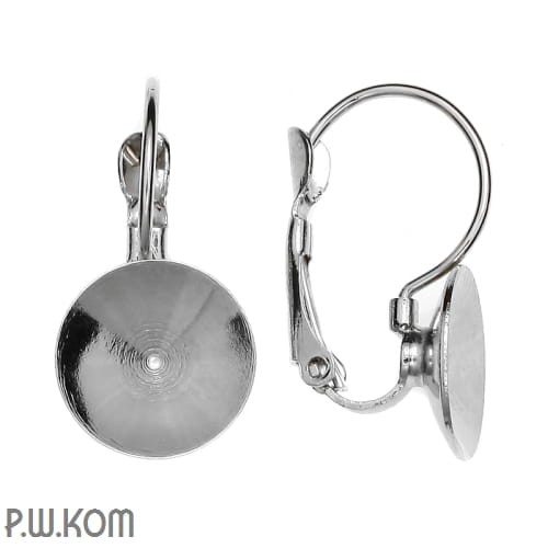 KZ48 12 mm metalowy posrebrzany bigiel (kolczyk) zamknięty