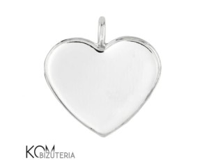 Srebrna zawieszka z miseczką do kryształów serce 2808 14mm w54