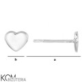 KH24 rozmiar swarovski heart sztyft kolczyk srebro kom bizuteria