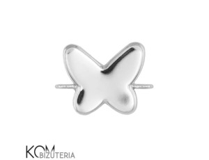 Srebrna zawieszka, łącznik z miseczką do kryształów motyl 2854 12mm w61