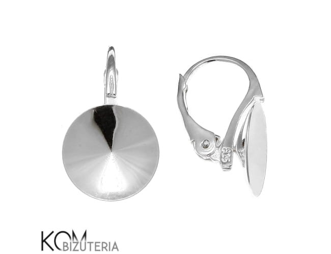 KZ43 12mm swarovski rivoli leverback kolczyk leaverback angielski srebrny bigiel kom bizuteria