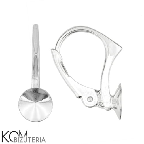 KZ43 6mm swarovski rivoli leverback kolczyk leaverback angielski srebrny bigiel kom bizuteria