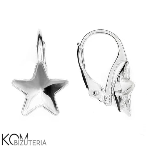 KZ59 swarovski gwiazda leverback kolczyk star leaverback angielski srebrny bigiel rodowany
